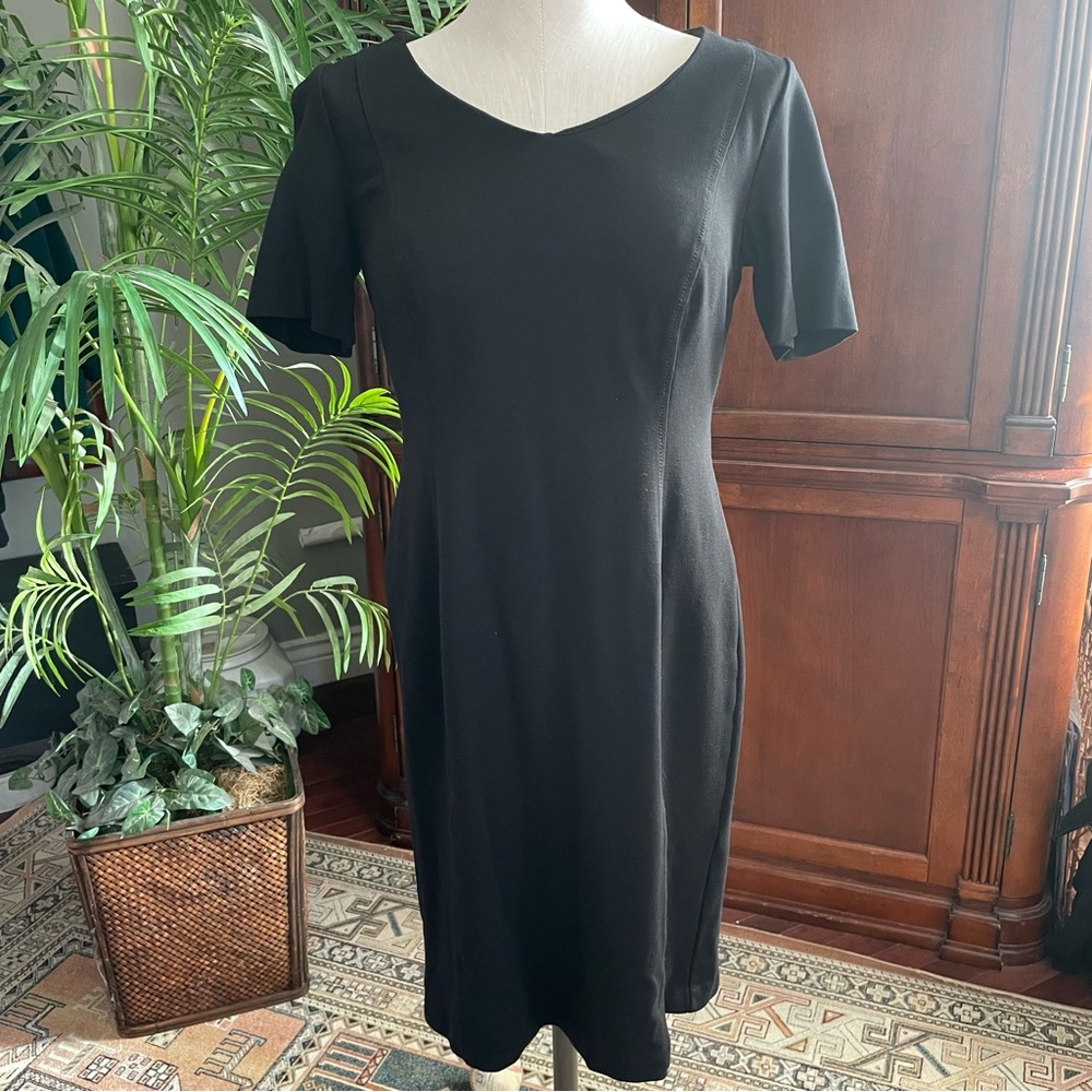Talbots Short Sleeve Fitted Little Black Dress 2P